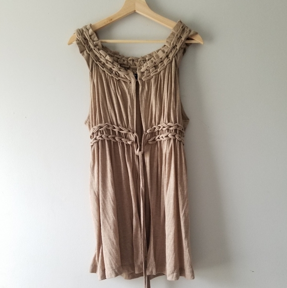 Anthro Ryu Tan Boho Long Tie Vest Large - Picture 9 of 10